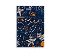 HQYXMSLL Art of Hand Drawn Sketch Heart And Arrow Elements - Vector, Background Illustration Decorative Modern Mural - Wall Art Hanging Poster 24x36inch(60x90cm)