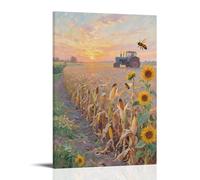 HQYXMSLL Cornfield Edge Scenic Dawn View Decorative Modern Mural - Wall Art Hanging Poster 08x12inch(20x30cm)