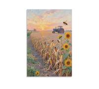 HQYXMSLL Cornfield Edge Scenic Dawn View Decorative Modern Mural - Wall Art Hanging Poster 16x24inch(40x60cm)