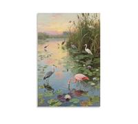 HQYXMSLL Delta Marsh Scenic Evening Bird Decorative Modern Mural - Wall Art Hanging Poster 24x36inch(60x90cm)