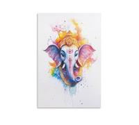 HQYXMSLL Minimalist Watercolor Ganesha Print for Peaceful And Serene Interiors Decorative Modern Mural - Wall Art Hanging Poster 24x36inch(60x90cm)
