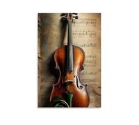 HQYXMSLL Music Sheet Written Off The Edge of A Piece of Parchment Decorative Modern Mural - Wall Art Hanging Poster 16x24inch(40x60cm)