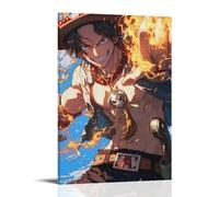 HQYXMSLL One Piece Ace's Flame Power Decorative Modern Mural - Wall Art Hanging Poster 20x30inch(50x75cm)