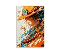 HQYXMSLL One Piece Ace's Orange - Ink Rhapsody Decorative Modern Mural - Wall Art Hanging Poster 12x18inch(30x45cm)
