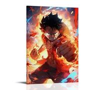 HQYXMSLL One Piece Luffy's Red - Flame Frenzy Decorative Modern Mural - Wall Art Hanging Poster 16x24inch(40x60cm)