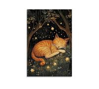 HQYXMSLL Pet Poster Dreams, Snuggles Under The Stars Decorative Modern Mural - Wall Art Hanging Poster 16x24inch(40x60cm)