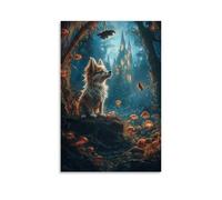HQYXMSLL Pet Poster Magic, Enchanted Forest Furry Tales Decorative Modern Mural - Wall Art Hanging Poster 24x36inch(60x90cm)