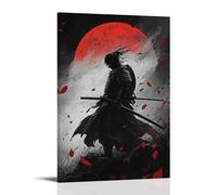 HQYXMSLL Samurai- Shadow And Steel in Moonlit Battle Decorative Modern Mural - Wall Art Hanging Poster 16x24inch(40x60cm)