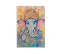 HQYXMSLL Soft Pastel Watercolor Ganesha Artwork for Cozy And Calm Interiors Decorative Modern Mural - Wall Art Hanging Poster 20x30inch(50x75cm)