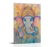 HQYXMSLL Soft Pastel Watercolor Ganesha Artwork for Cozy And Calm Interiors Decorative Modern Mural - Wall Art Hanging Poster 12x18inch(30x45cm)