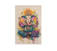 HQYXMSLL Soft Watercolor Ganesha Print for Positive Energy And Calm Interiors Decorative Modern Mural - Wall Art Hanging Poster 20x30inch(50x75cm)