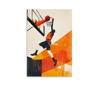 HQYXMSLL Sports Poster - Basketball- Urban Dunk Symphony in Bauhaus Style Decorative Modern Mural - Wall Art Hanging Poster 16x24inch(40x60cm)