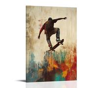 HQYXMSLL Sports Poster - Skateboarding- Concrete Freedom - Abstract Street Art Decorative Modern Mural - Wall Art Hanging Poster 08x12inch(20x30cm)