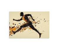 HQYXMSLL Track Poster- The 9.58 Frame - Deconstructed Usain Bolt Stride in Geometric Fragments Decorative Modern Mural - Wall Art Hanging Poster 24x36inch(60x90cm)