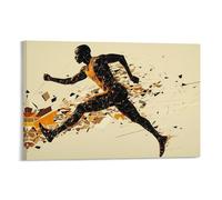 HQYXMSLL Track Poster- The 9.58 Frame - Deconstructed Usain Bolt Stride in Geometric Fragments Decorative Modern Mural - Wall Art Hanging Poster 24x36inch(60x90cm)