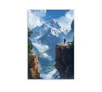HQYXMSLL Trail to Sky - Climber’s Journey End Decorative Modern Mural - Wall Art Hanging Poster 08x12inch(20x30cm)