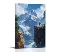 HQYXMSLL Trail to Sky - Climber’s Journey End Decorative Modern Mural - Wall Art Hanging Poster 16x24inch(40x60cm)