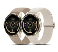 HQzon 2 Pack Elastic Band Compatible with Garmin Venu 3S/Vivoactive 4S/Venu 2S/Vivomove 3S, 18mm Adjustable Nylon Sport Strap for Forerunner 265S/255S Men and Women