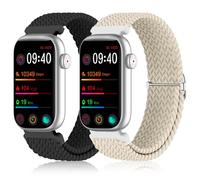 HQzon 2 Pack Stretchy 16mm Braided Nylon Bands Compatible with FITVII HM08/MorePro HM08/Amzhero-Runfit D26/KALINCO Slim Fitness Tracker