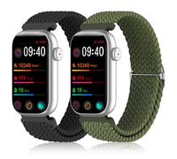 HQzon 2 Pack Stretchy 16mm Braided Nylon Bands Compatible with FITVII HM08/MorePro HM08/Amzhero-Runfit D26/KALINCO Slim Fitness Tracker