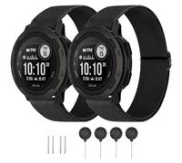 HQzon 22mm Elastic Nylon Band Compatible with Garmin Instinct 1/2/3 45mm Solar,Soft Breathable Sport Replacement Strap for Fenix 8 47mm/Instinct Esports/Tactical(2 pack)