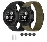 HQzon 22mm Elastic Nylon Band Compatible with Garmin Instinct 1/2/3 45mm Solar,Soft Breathable Sport Replacement Strap for Fenix 8 47mm/Instinct Esports/Tactical(2 pack)