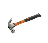 HR 170140 - Handle Claw Hammer Fibreglass 450 gr High Resistace | Double Curved Nail, Ergonomic Fiberglass Handle, Forged Steel Head, For Construction Carpentry and Formwork