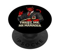 HR Devil | Protest Humor Satan No Corporate Greed PopSockets Adhesive PopGrip