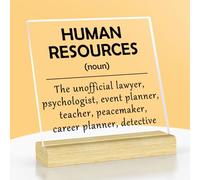HR Gifts for Women Men Human Resources Office Decor HR Appreciation Gift Acrylic Plaque with Stand Thank You Gift for HR Manager Director Coworker Colleague Birthday Christmas Retirement Gift