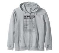 HR Manager Nutritional Facts Human Resources Specialist Zip Hoodie