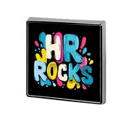 HR Rocks Square Enamel Brooch Pin Button Badges Decoration Hat Clothing Bag Accessories Gift Crafts