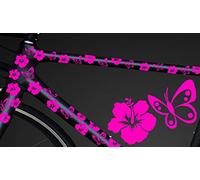HR-WERBEDESIGN 24 Piece Bicycle Hibiscus Sticker Hibiscus Flowers Butterflies Bike