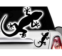 HR-WERBEDESIGN 2X Gecko Car Sticker 16 x 10.5 cm Hawaiian Sticker Tattoo Gekko Hibiscus Lizard
