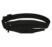 HRainbow Running Belt Bag Waterproof for Women Men Slim Waist Pack Belt for Carrying Phones Up to 7.5 inch Waist Bag for Running (Black)