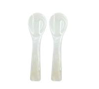 HRASY Pack of 2 Handmade Caviar Spoons Mother of Pearl MOP Caviar Spoon W Round Handle 4.33 Inches, White