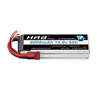 HRB 14.8V 6000mAh 4S 50C RC Lipo Battery with Deans T Plug for RC Helicopter RC Airplane RC Car RC Truck RC Boat Remote Control Traxxas Xmaxx