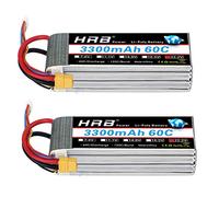 HRB 2Packs 6S 3300mAh 22.2V 60C LiPo Battery Pack with XT60 Plug for RC Car Boat Truck Heli Airplane