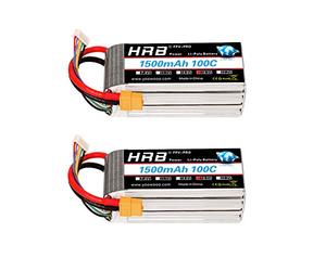 HRB 2PCS 5S 18.5V 1500mAh 100C Lipo Battery with XT60 Plug for RC Helicopter Airplane Car Boat Truck