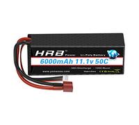 HRB 3S Lipo Battery 11.1V 6000mAh 50C Hard Case RC Battery with Deans T Connector Plug for RC 1/8 1/10 Scale Vehicles Car,Trucks,Boats