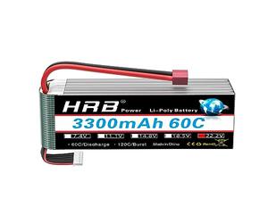 HRB 6S 22.2V 3300mAh 60C Lipo Battery with Deans T Plug for RC Quadcopter 500-size Helicopter Car Truck Boat Hobby