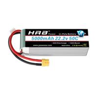 HRB 6S 5000mAh 22.2V 50C Lipo Battery XT60 Plug Suitable for RC Quadcopter Helicopter Airplane Car Boat Truck