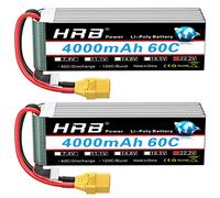 HRB 6S Lipo Battery XT90 4000 mAh 60C Soft Case 22.2 V RC Lipo Battery for RC Quadcopter Helicopter Car Truck Boat Hobby (Pack of 2)