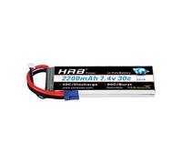 HRB 7.4V 2200mAh 30C 2S Lipo Battery Packs with EC2 Connector for Hubsan H501S 4-xis RC Car Boat Truck RC Evader BX RC Truggy UAV FPV Drone Helicopter Airplane Quadcopter DIY Hobby