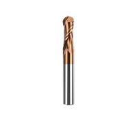 HRC55 Ball Nose Carbide End Mill, 3-12mm Shank 2-Flute CNC Router Bits R0.5-R6 Spiral Milling Tool For Alloy Steel Stainless Steel Cast Iron(R4x16x100x8D)
