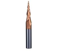HRC55 Tapered Ball Nose End Mill R0.5-R1 Carbide Engraving Tool 3.175MM-6MM Shank CNC Spiral Router Bit Metal Milling Cutter(R0.75x15Cx3.175Dx38L)