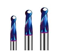 HRC65 CNC Ball Nose End Millings R0.5-R6 50L 100L 2 Flutes Milling Cutter Alloy Coating Tungsten Steel Tool(R3X6DX75L)