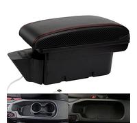 HRCHCG Consoles Armrest for Toyota 86 GT86 / Subaru BRZ Center Dual Storage Box for Scion FR-S 2012-2020 (Carbon Fiber Pattern - red)