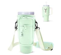 HRCOYES Water Bottle Carrier Bag for Stanley 40oz Neoprene Tumbler with Phone Pocket and Adjustable Strap for Stanley Cup Accessories