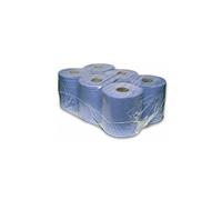 HRDL 6 x Blue Paper Rolls - 2 Ply Embossed Centre Feed - Hand Towel Tissue Rolls - SIRIUS BRAND