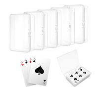 HREDZEO 5 PCS Empty Plastic Box Clear Card Case Playing Card Holder Transparent PP Material 10.5*7.6*2.5cm/4.13*2.99*0.98inch Minimalist Design Adults Kids Lockable Card Game Case